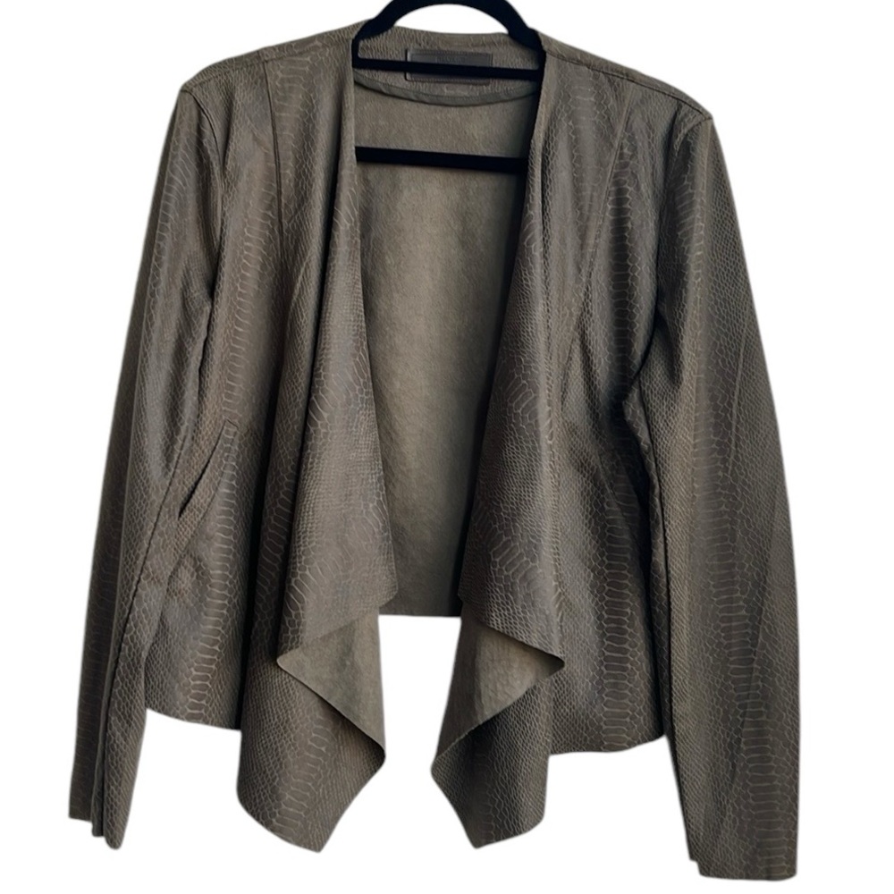 BLANKNYC Snake Print Draped Moto Light Weight Jacket